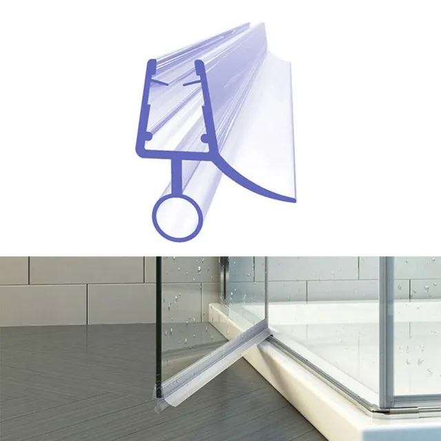 Sello de puerta de ducha fácil de instalar e impermeable 2 piezas 50 cm de largo transparente