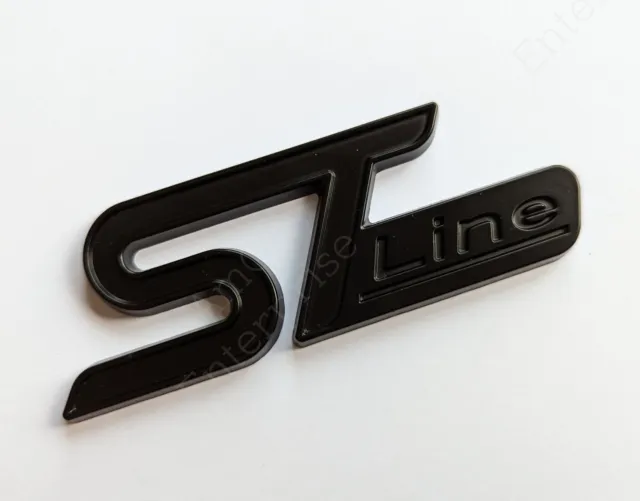 Full Matte Black ST Line Metal Badge Emblem for Ford Fiesta Focus Puma Kuga Edge