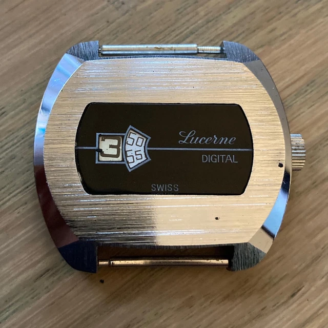 LUCERNE DIGITAL MECHANICAL jump hour Swiss vintage men s watch