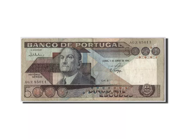 [#310953] Geldschein, Portugal, 5000 Escudos, 1985, 1985-06-04, KM:182d, S