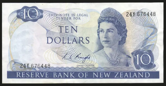 New Zealand - $10 - Knight - 24Y 676448 - Fine