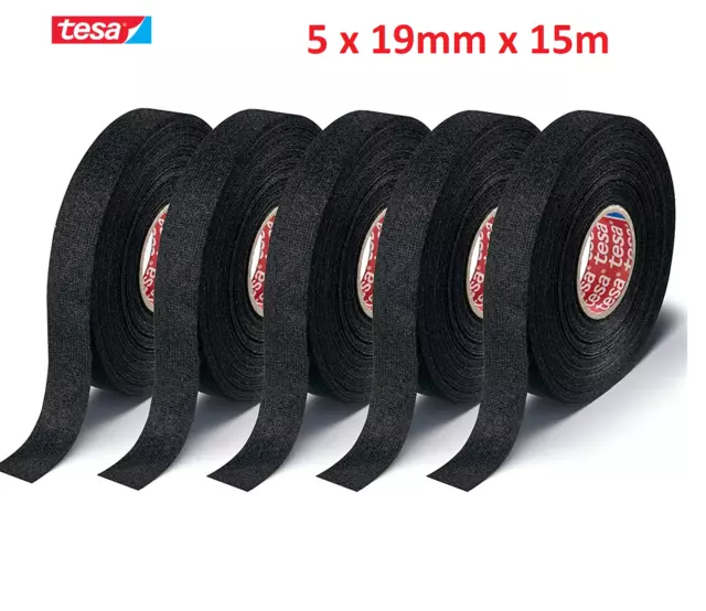 Tesa 51608, 15m X 19mm Adhesive Wiring Loom Cloth Tape Isoband 5 Pcs Pack