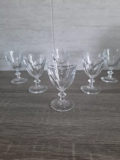 Coffret 6 verres à vin blanc porto cristal d'Arques modèle Rambouillet