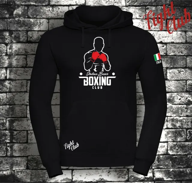 Felpa Cappuccio Boxe Mma Boxing Boxer Pugilato Fight Club Sport Gym T Shirt