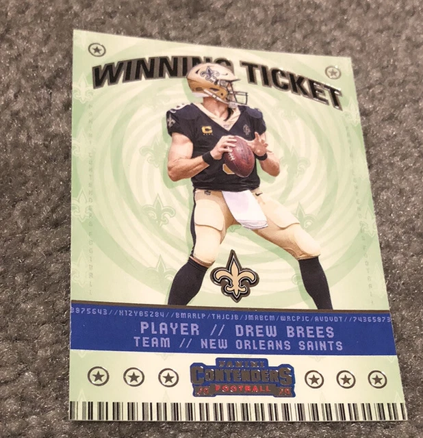 2020 Panini Contenders Winning Ticket Drew Brees New Orleans Saints #WT6 PWE