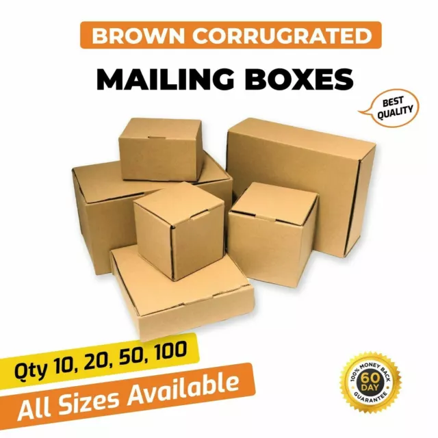 Small Medium Large Brown Cardboard Mailing Box Shipping Carton