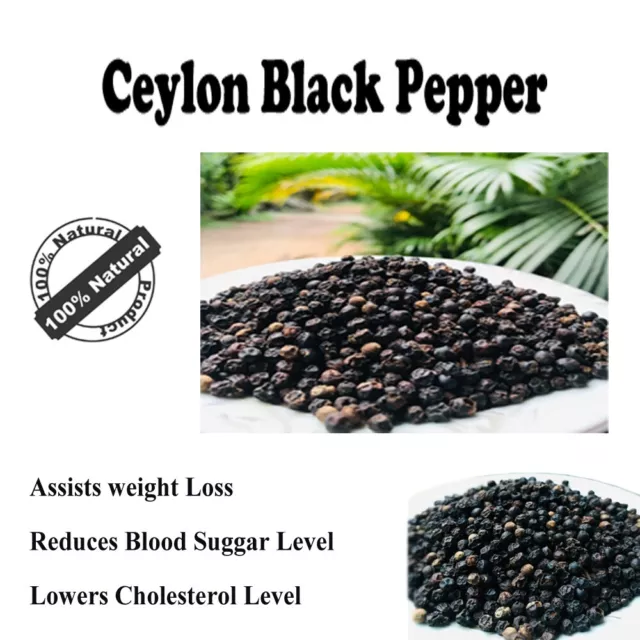 Black Pepper Whole Peppercorns Organic Natural Pure Ceylon & Best spices