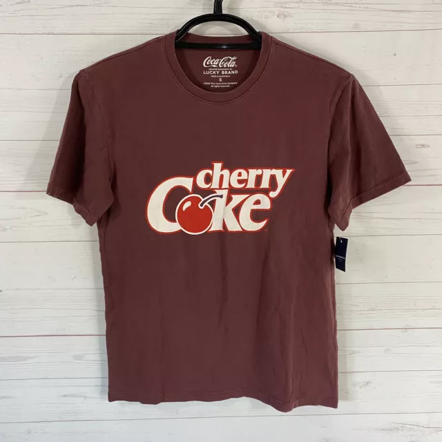 Lucky Brand Coca Cola Unisex Cherry Coke T-Shirt Sz Small Maroon Short Sleeve