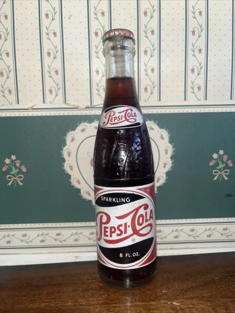 Full 8 Oz. 1950’s Pepsi Cola Soda Bottle, Winston-Salem, Greensboro, Elkin- N.C.