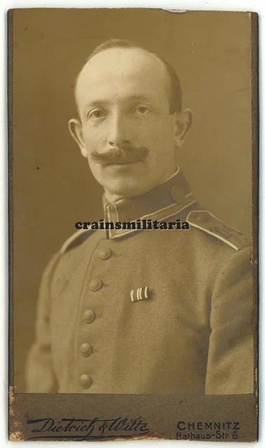 Orig. Foto CDV Portrait Unteroffizier I.R.104 mit Ordensspange Orden in CHEMNITZ