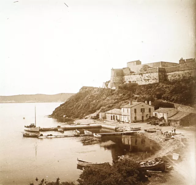 FRANCE Port-Cros Île à Hyères c1930 Photo Plaque de verre Vintage V36L5n4