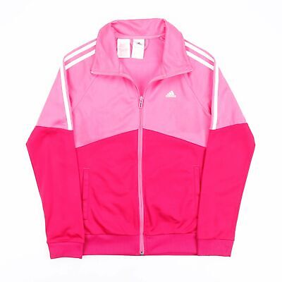 ADIDAS Rosa Sports Poliestere Casual Track Giacca Ragazze L