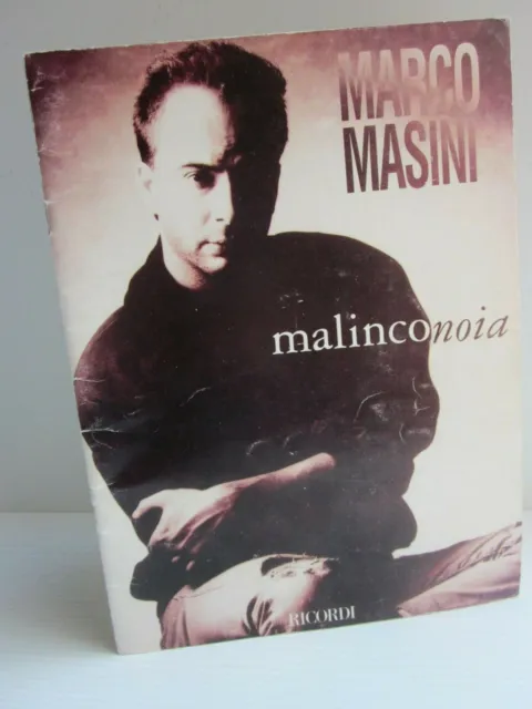 Marco Masini-Malinconoia-Libro Spartito-Ricordi Anno 1991-con Alcuni Difetti
