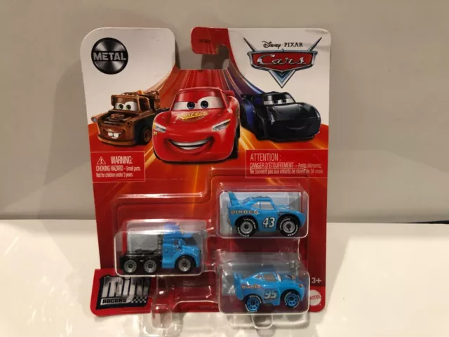 Disney Pixar Cars 3 PACK GRAY DINOCO HAULER SEMI KING MCQUEEN MINI RACERS TOKYO