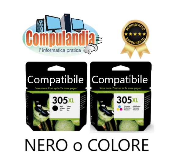 HP 305XL Nero / HP 305XL Colore - Cartuccia Compatibile
