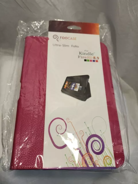 rooCASE for Amazon Kindle Fire HD 8.9" Vegan Leather Case Pink Magenta NWT
