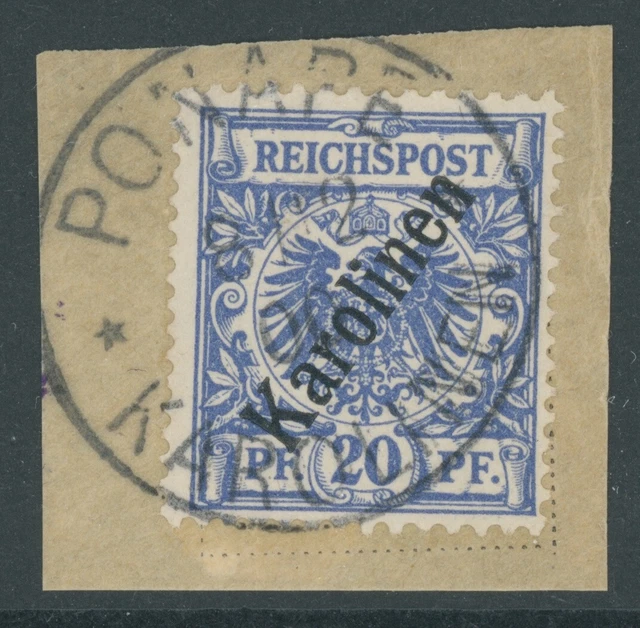 Karolinen Mi. Nr. 4 II zentrisch gestempelt auf LUXUS Briefstück