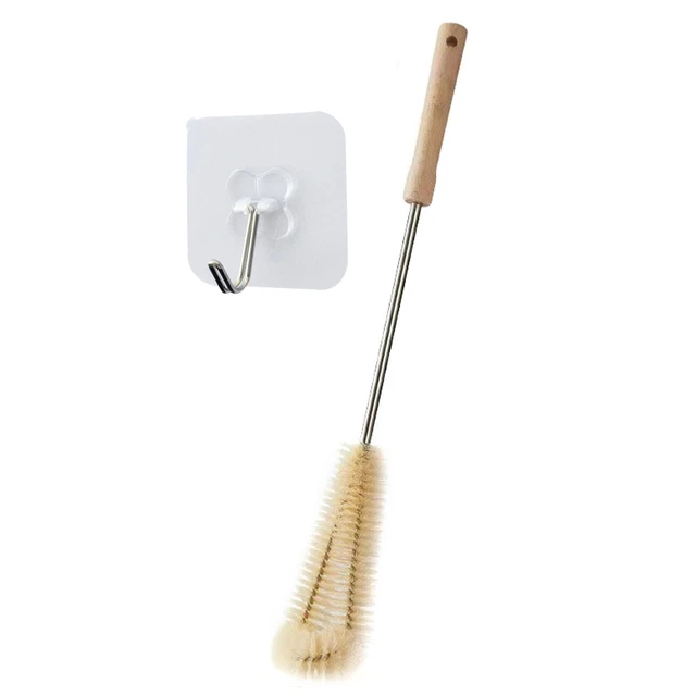 1PC Bottle Brush Cleaner Long Wood Handle Water Bottle Cleaning Brush No O9N5