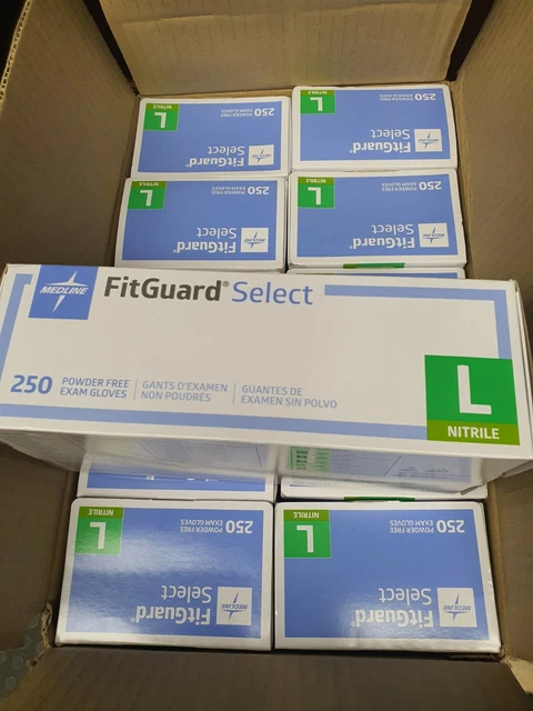 medline nitrile large exam gloves case of 10 boxes of 250  for a total of 2500