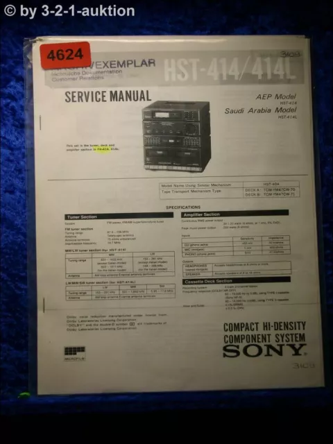 Sony Service Manual HST 414 /414L Compact Sytem (#4624)