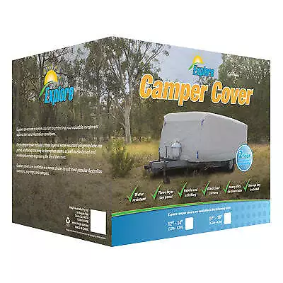 Explore Camper Trailer Cover 12Ft-14Ft, 3.7M-4.2M Water Resistant Campervan Van