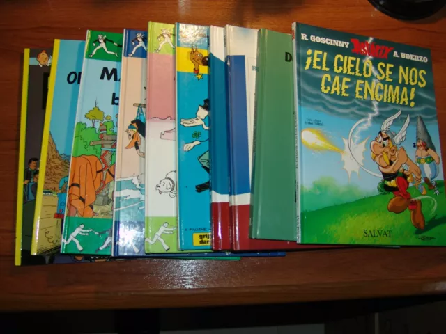 Lote 10 Tomos de distintos personajes, Asterix, TinTin, Massagran, Corto Maltes.