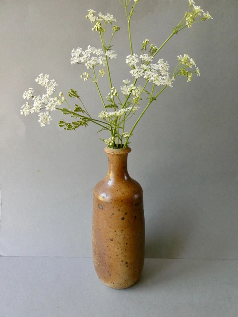 vase bouteille en grès pyrité signé Charles Gaudry, grès du Puisaye