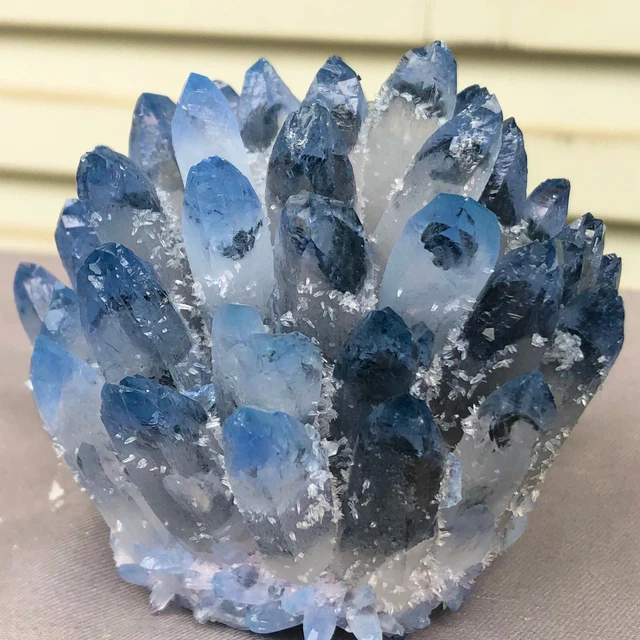 432g  New Find blue Phantom Quartz Crystal Cluster Mineral Specimen Healing 5