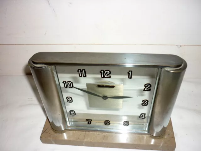 Jaeger Lecoultre rare Pendulette de bureau à colonne art déco 1940 8 jours Clock 2