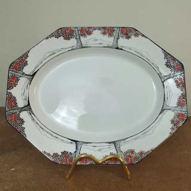 Antique Art Deco Crown Ducal 'Orange Tree' Serving Platter or Plate, 22cm x 28cm