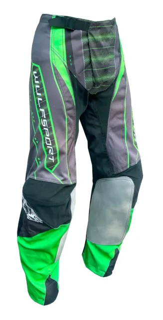 Wulfsport Adults Corsair Motocross Enduro Quad Bike Pants - Green