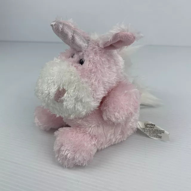 Russ Berrie Unicorn Plush Luvvies Glenda 13cm Collectable Soft Animal Pink