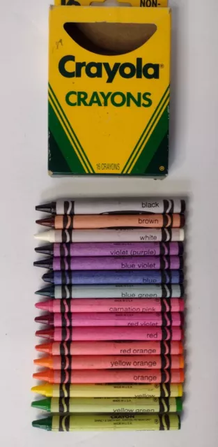 Vintage Binney & Smith Crayola Crayons Box of 16 USA Made