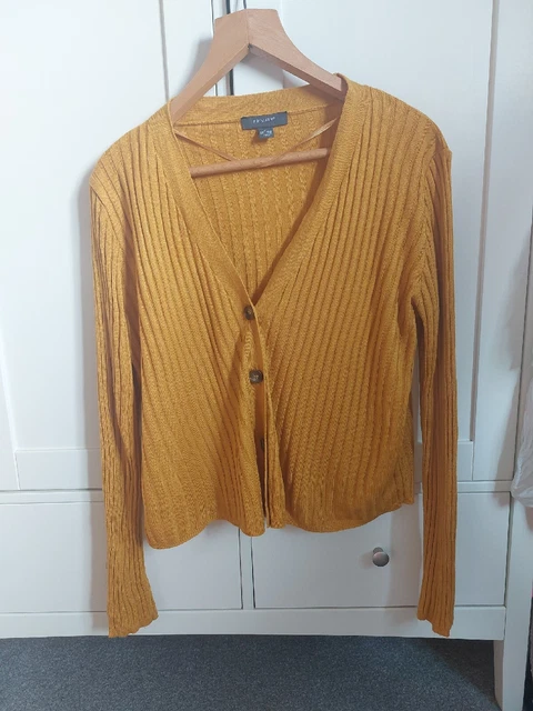 Primark 14-16 Mustard Long Sleeved V Neck Cardigan Primark 14-16 Mustard Long Sleeved V Neck Cardigan