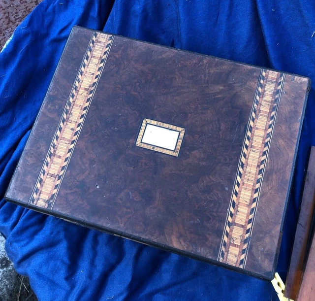 Beautiful Antique Timber Box Tunbridge Marquetry Inlaid Mother of Pearl Restore