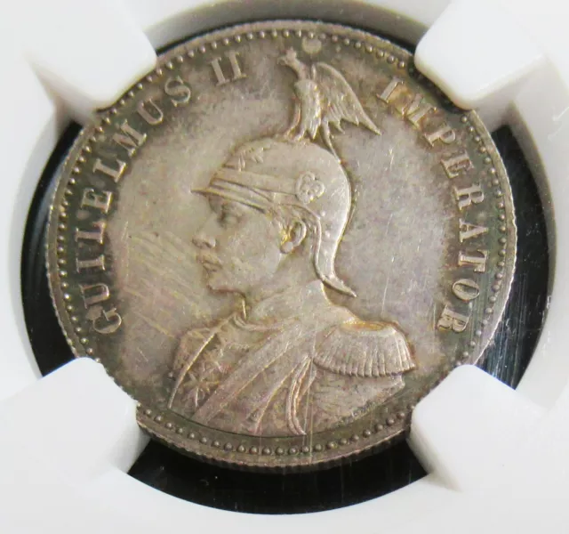 Deutsche East Africa: Deutsche Colony. Wilhelm II 1/2 eine Rupie 1891 MS64 NGC