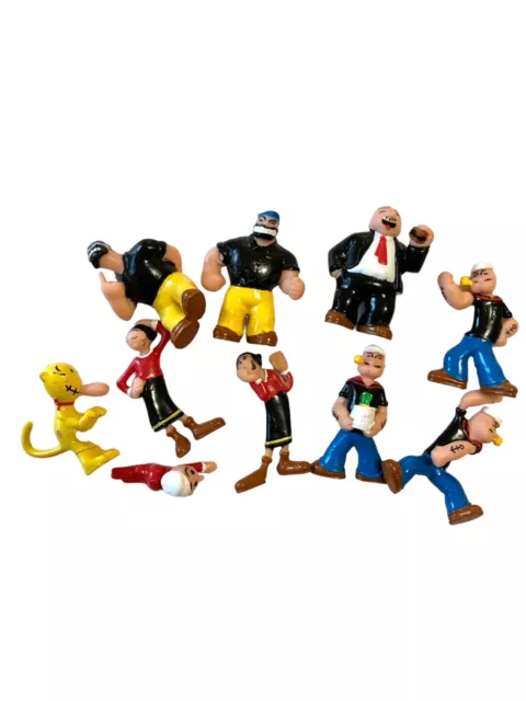 Popeye Bendable 10 Figurines Bluto Olive Oyl Wimpy Swee' Pea Eugene The Jeep