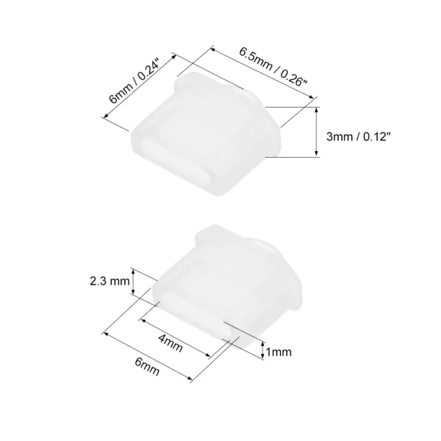 Silicone Micro  maschio porta tappo antipolvere Coperchio trasparente 5pz 2