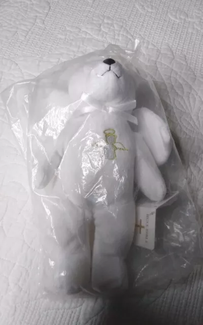 Vtg The Original Holy Bears Guardian Angel White Teddy Bear Plush 9.5" - NEW