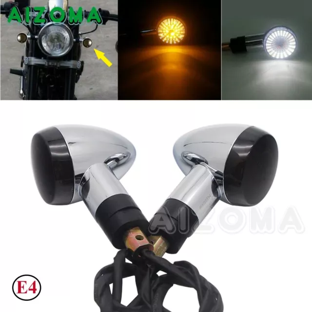 E4 LED Motorcycle Front Bullet Turn Signal Indicator Light Lamp For Suzuki M109R