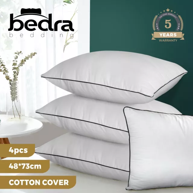 Bedra Microfibre Pillow Hotel Cotton Cover Home Soft Quality Luxury 4pcs 48*73cm