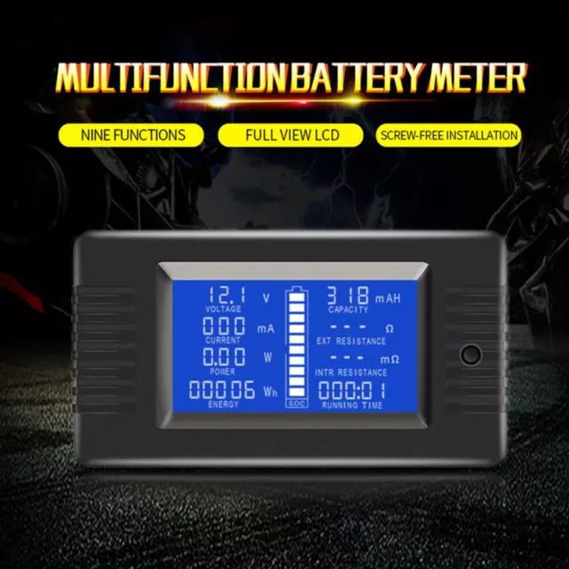 100A DC Digital Monitor LCD Volt Amp Watt Meter Batterie Solar Power Analysator 3