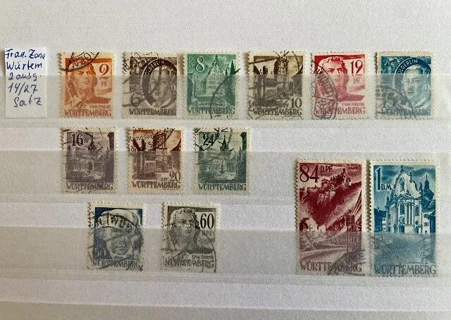 Altdeutschland Württemberg Satz 2 Mi Nr. 14 - 27 gestempelt stamps used