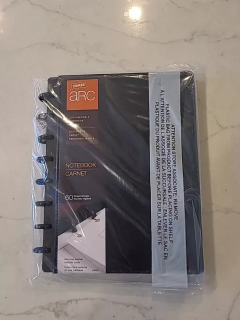 Staples Arc Customizable Notebook 6-3/4" x 8-3/4" 60 Sheets Narrow Ruled Black