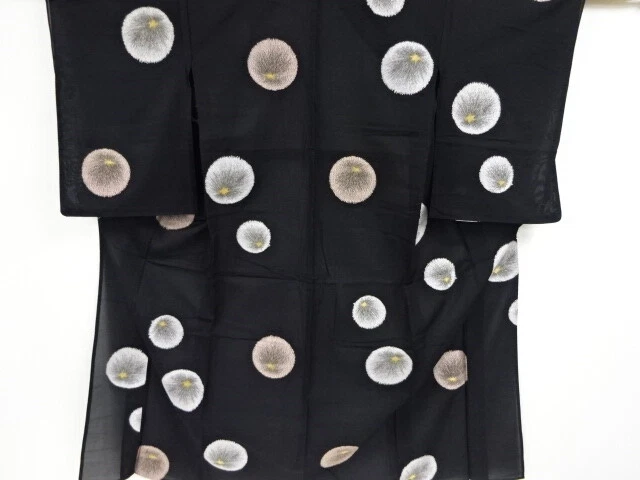 45937# Japanese Kimono / Antique Kimono For Summer / Woven Abstract Pattern