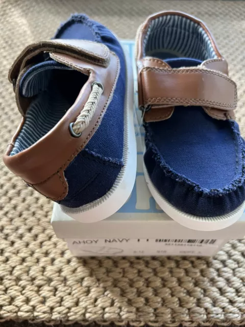 Boys 8 Mile Ahoy Navy Boat Shoes 11 BNWT Rrp$24.99