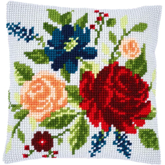 Coussin au point de croix paysage de montagne - Vervaco