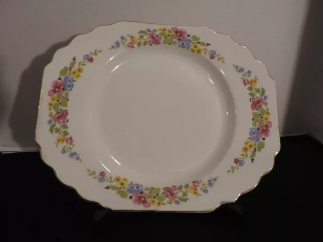 W.S. George Lido White - Pink Yellow Blue flowers with gold trim H