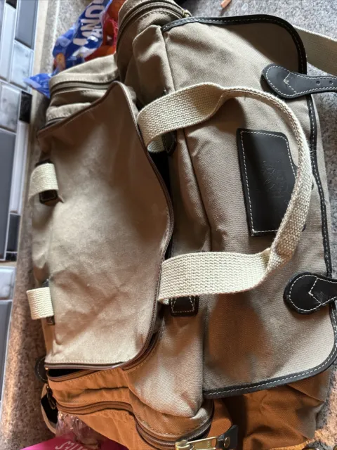 EDDIE BAUER X FORD - MULHOLLAND BROTHERS CANVAS and LEATHER  DUFFLE BAG