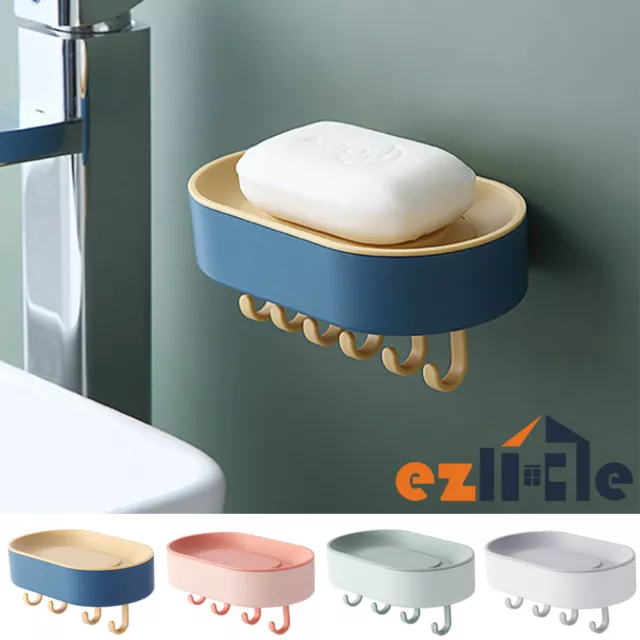 Sponge Holder Dish Tray Clean Strong Shower Easy Stick Suction Soap Accessory